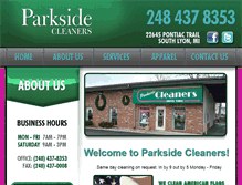 Tablet Screenshot of parksidecleaners.com